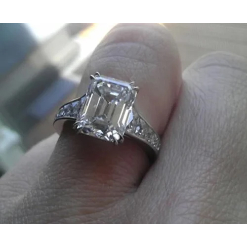 Emerald Cut Diamond Solitaire Engagement Ring