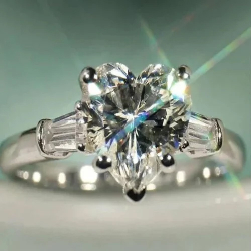 Heart Cut Diamond Solitaire Engagement Ring