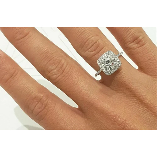 Cushion Cut Diamond Solitaire Engagement Ring