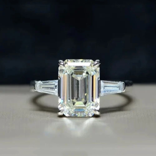 Emerald Cut Diamond Solitaire Engagement Ring