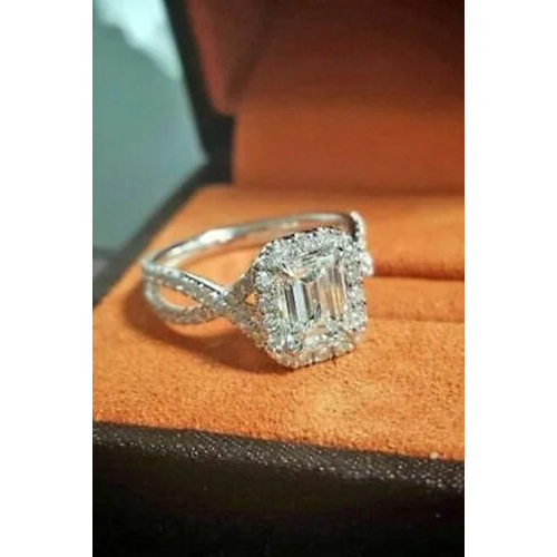 Emerald Cut Diamond Solitaire Engagement Ring