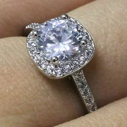 Cushion Cut Diamond Solitaire Engagement Ring