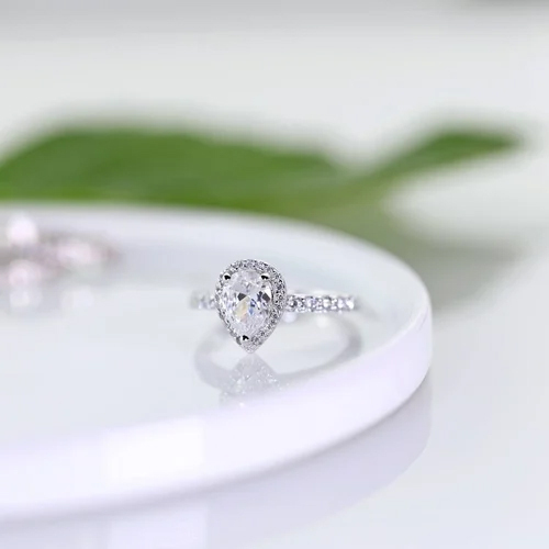 Pear Cut Diamond Solitaire Engagement Ring