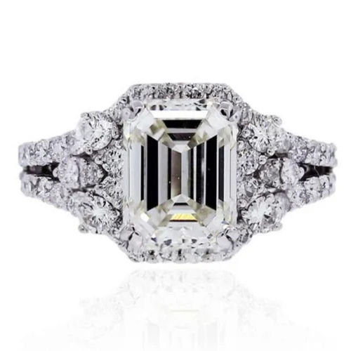 Emerald Cut Diamond Solitaire Engagement Ring