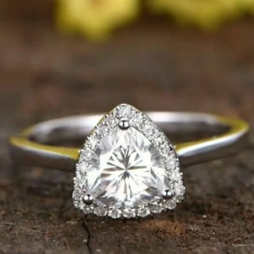 Trilliant Cut Diamond Solitaire Engagement Ring
