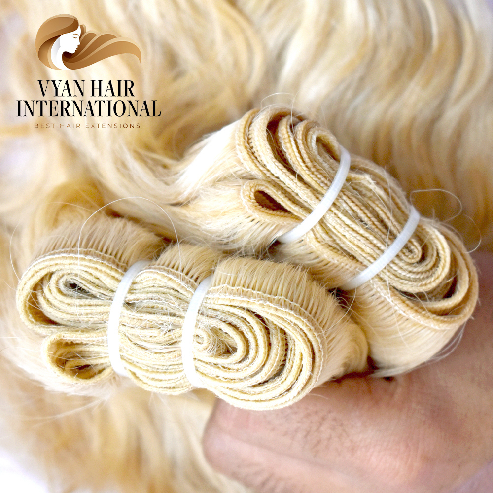 Brazilian Straight Hair Weave Bundles 100% Remy Human Hair Weft 3 Blonde Full 613 Color Hair Extensions