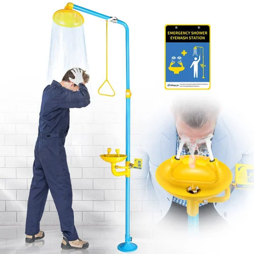 Metal Emergency Safety Shower Cum Eye Wash