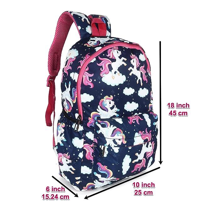 College going bag with lunch bag and pouch