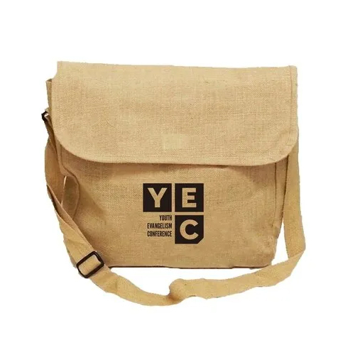 Jute Promotional Laptop Messenger Bag