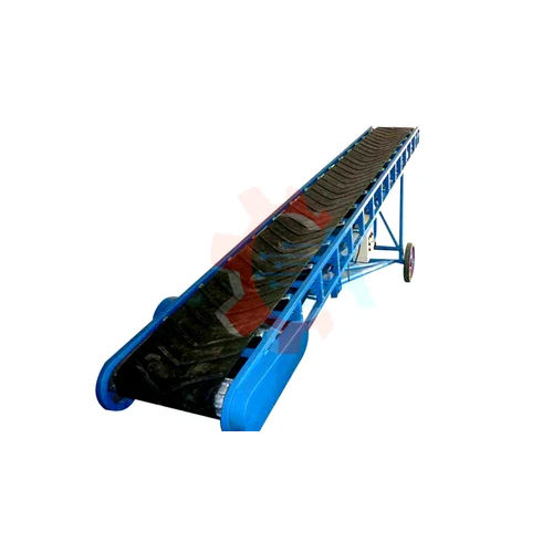 Blue & Black Rubber Belt Conveyor