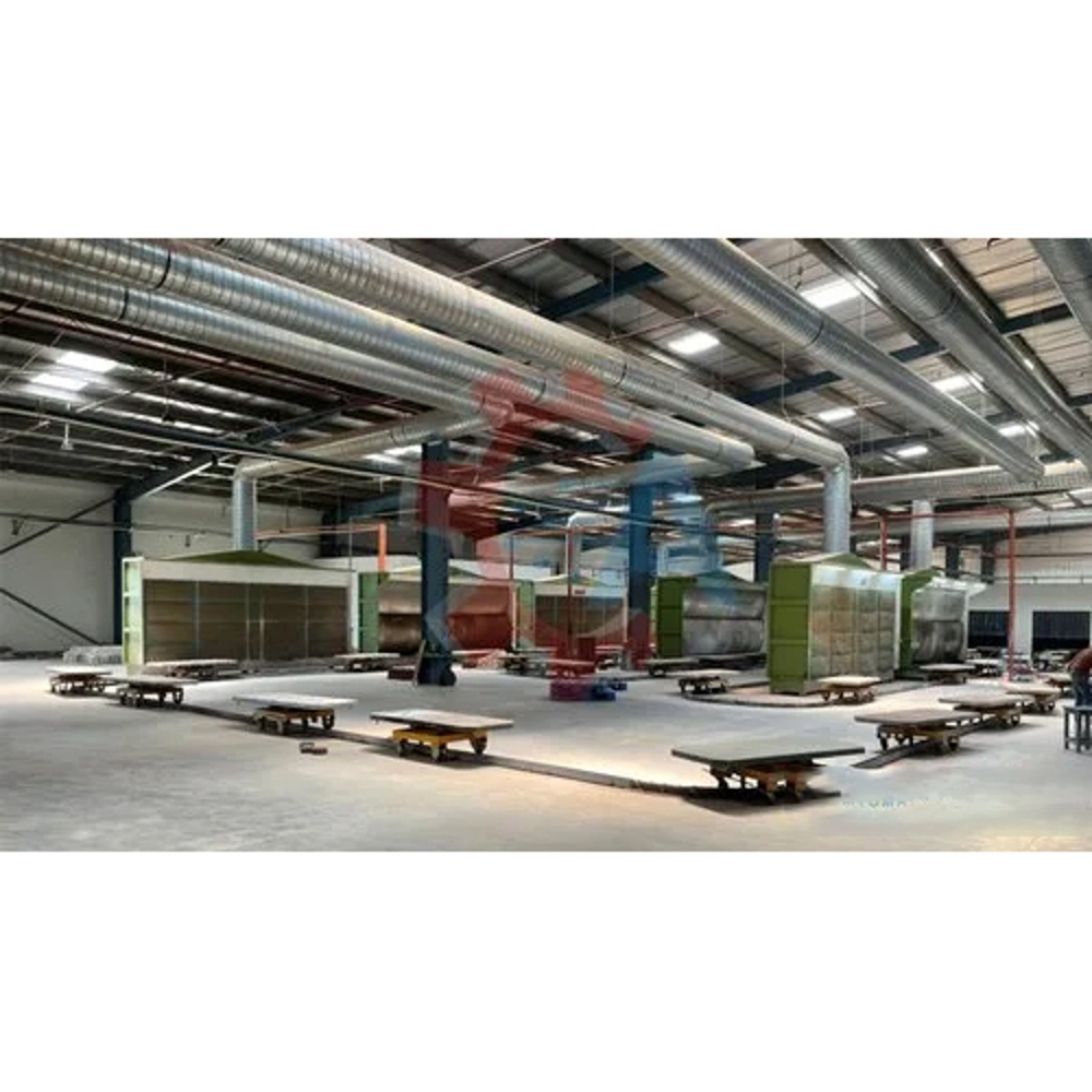 Towline Floor Conveyor Plant For Wood Finished Paint Shop - Color: Silver