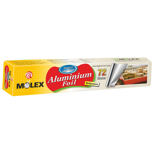 Multipurpose Aluminium Kitchen Foil - 72 Meter Roll, Silver Color | Ideal for Food Wrapping and Kitchen Use