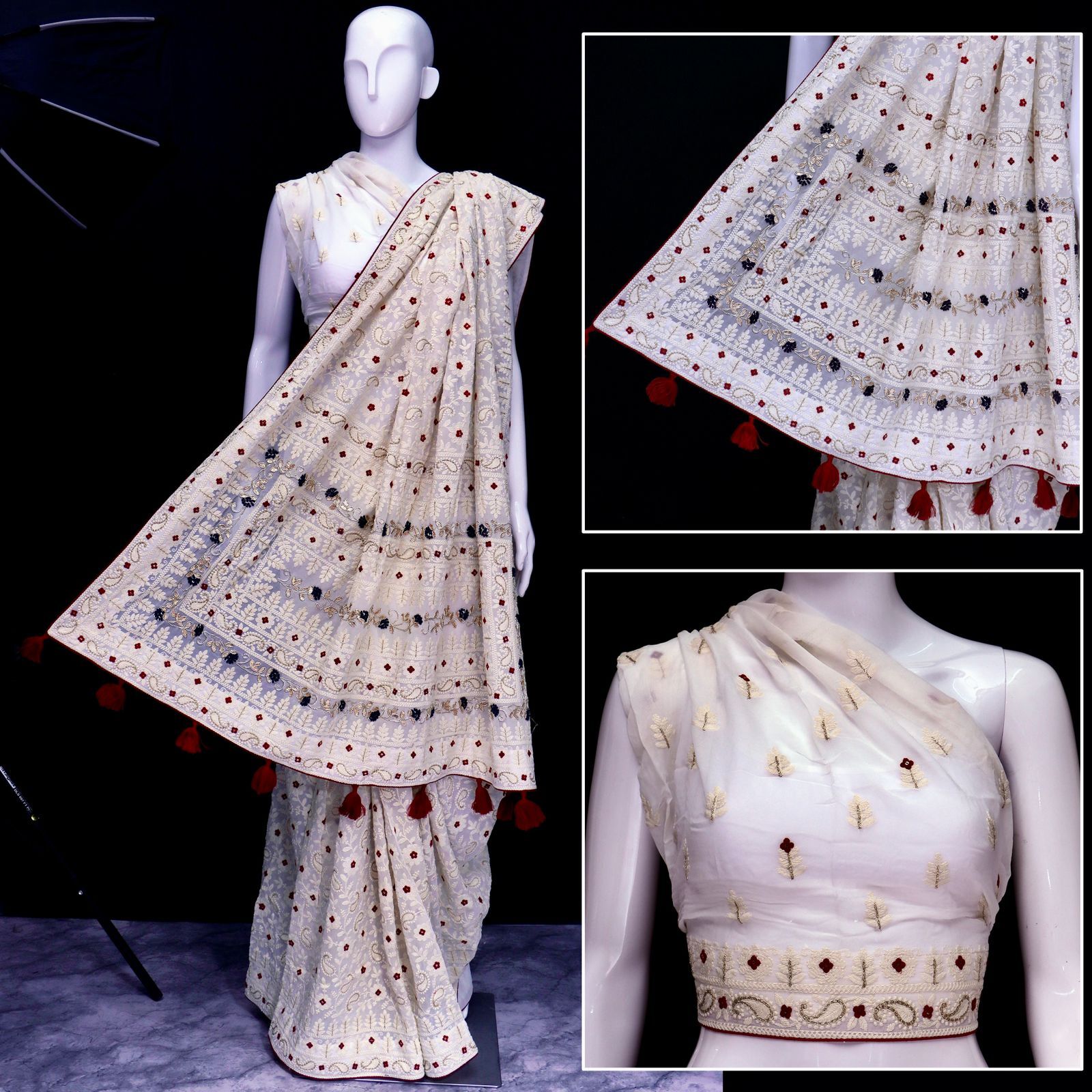 Traditionl Chikankari Indian Saree