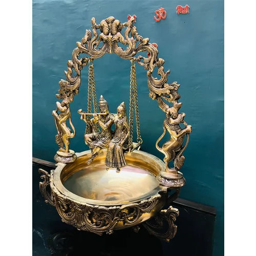 Radha and Krishna Swing jhula Brass Statue, Home Decor Gift