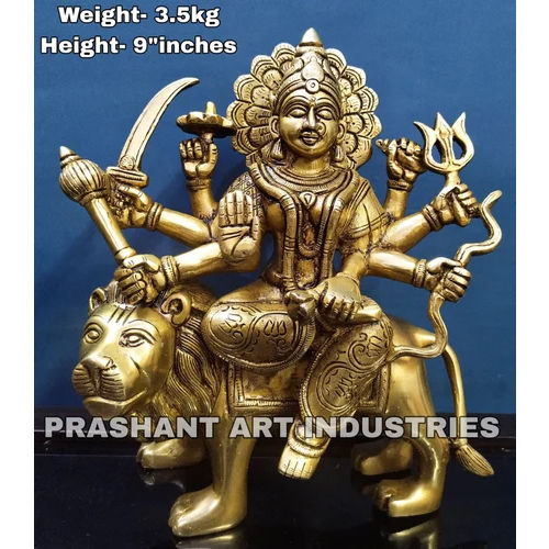 Golden Brass Durga Maa Statue