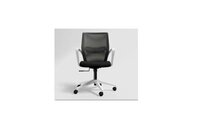 Designer Office Chair - Knitted Fabric, (w)=75.6 X (h)=88.5 - 98.5 X (d)=75.6 , Black Ink Color, Lightweight 13kg, 1-year Warranty 