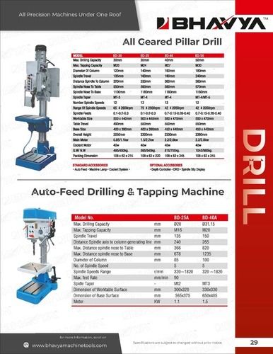 Green 40 Mm Pillar Drilling Machine