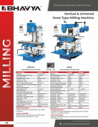 Knee Type Milling Machine