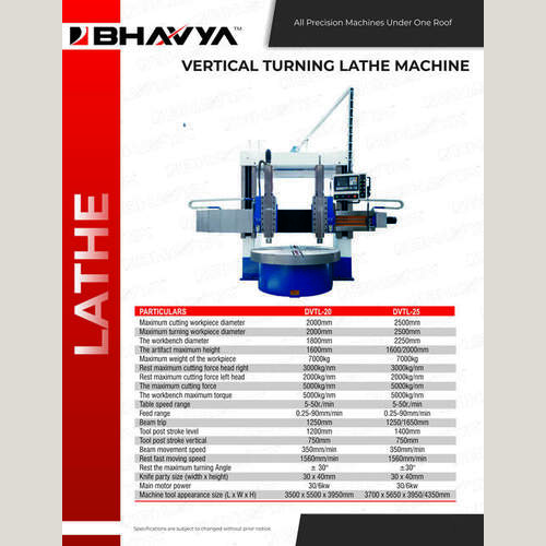 Double Column Vertical Lathe Machine - Color: Blue