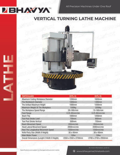 Single Column Vertical Lathe Machine