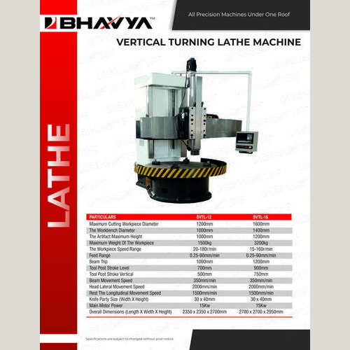 Single Column Vertical Lathe Machine - Automatic Grade: Semi Automatic
