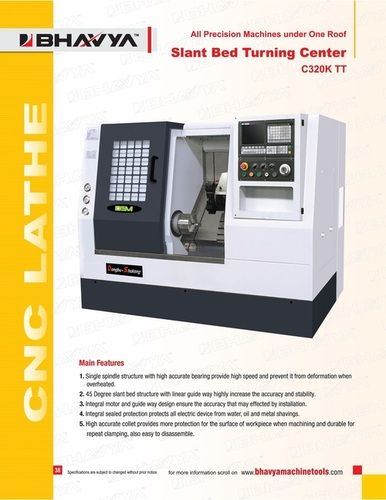 White And Black Slant Bed Turning Center Cnc Lathe Machine