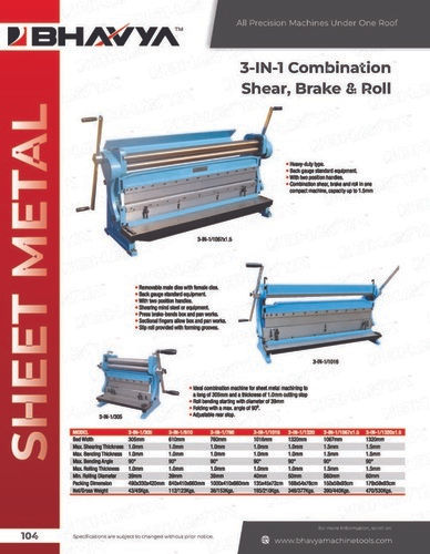 Power Operated Shear Brake Roller Machine