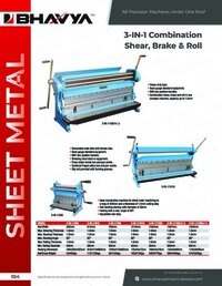 Power Operated Shear Brake Roller Machine - Color: Blue