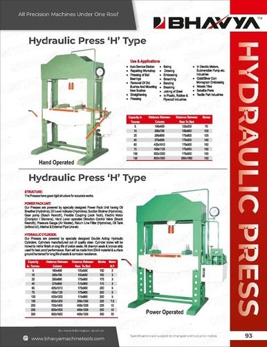 Green H Type Hand Operated Power Press Machine