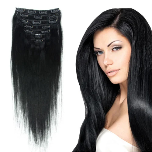 Indian Human Hair Extensions - Human Hair Quality, Black Color | Luxurious and Versatile Style