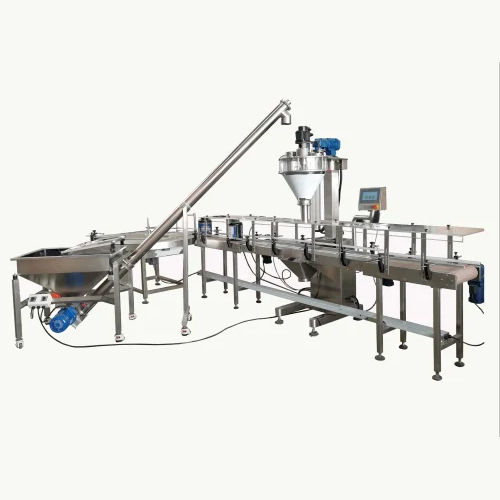 White Automatic Single Head Auger Type Powder Filling Machine