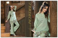 Pista Green Roman Silk Co Ords Set