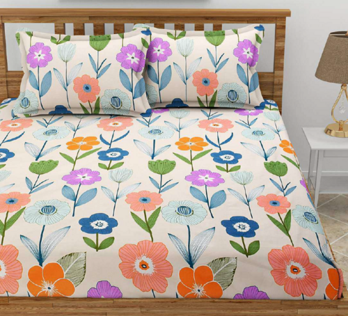 Floral Printed Bed Sheet - Application: Home Furnishing