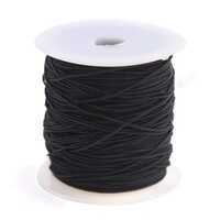 Black Polyester Cord - Durable Polyester Material, 3mm Thickness, Deep Black Color | Washable, Lightweight, Soft, Resistant To Stretching, Versatile Applications