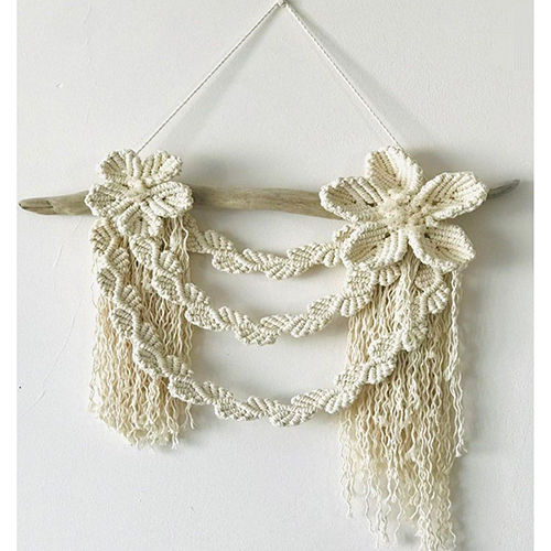 Two Flower Macrame Wall Hanging