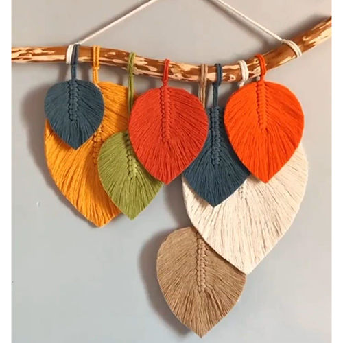 Multi Color Leaf Macrame Wall Hanging