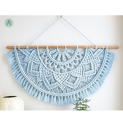 Blue Colored Macrame Wall Hanging