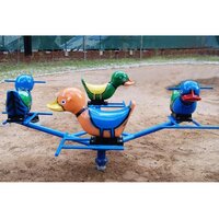 Merry Go Round - Stainless Steel And Brass, Medium Size, Blue Color | Durable Outdoor Play Equipment For Garden Fun