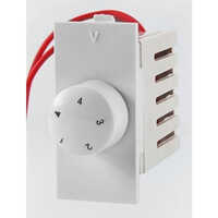 Modular Fan Regulator - Polycarbonate Material, 50 Hertz Frequency, White Color | Rated Voltage 230 Volt