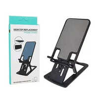 Desktop Replacement Mobile Tablet Stand - Abs Material, Adjustable Design, Black Color | Includes Warranty For Enhanced Durability And Stability
