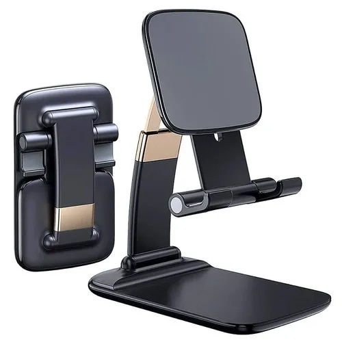 Black Folding Desktop Adjustable Metal Mobile Stand