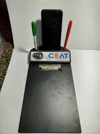 Plastic Clip Board And Pen Stand - Plastic, Different Sizes Available, Black | Moisture Proof, Coated Finish