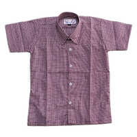 Boys Check Pink School Shirt - Cotton, Customized Size, Pink & White Check Pattern | Breathable, Washable, Stylish Design for Young Students