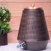 Pure Copper Water Dispenser Conical Antique Diamond Designed Capacity 8000 Ml.