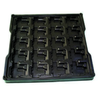 Hips Rectangular Thermoformed Plastic Tray - 0.5mm Thickness, 6x3 Inch Size, Glossy Black Finish | Features: Hard Material, Different Sizes Available, Warranty Included