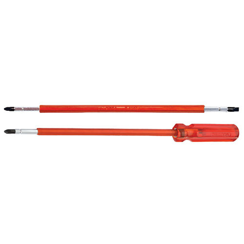 Insulated 2 in 1 Reversible Screw Driver with Hexagon Rod And Extra Hard Tips