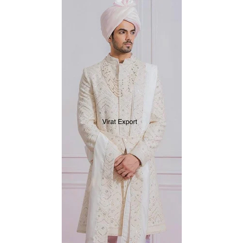 Floral Design Sherwani Fabric