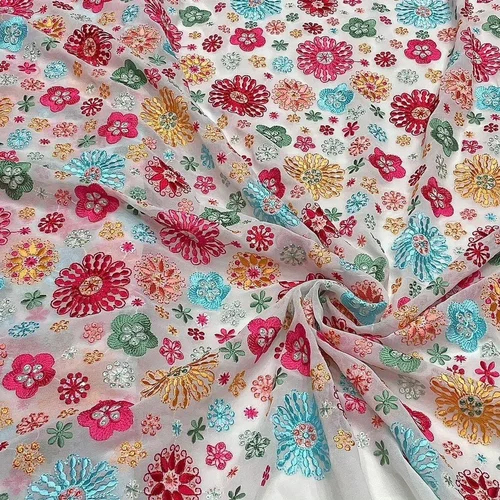 Embroidered Georgette Fabric