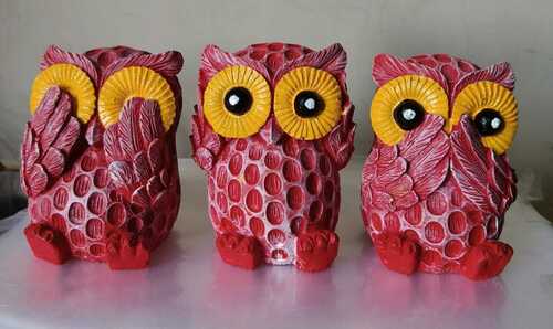 Decorative Owl Set of 3 Owl Sculptures