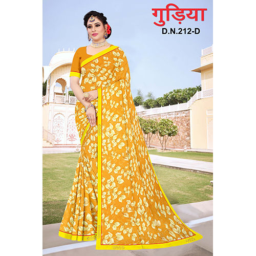 Ladies Yellow Saree